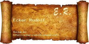 Ecker Rudolf névjegykártya